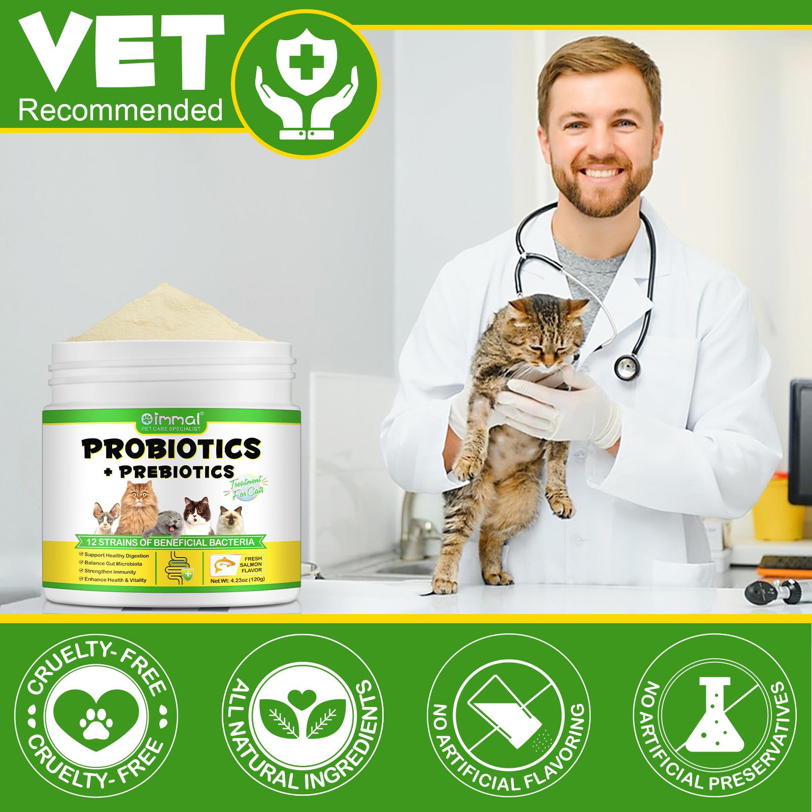 Oimmal Cat Probiotics Powder 120g - 2Pack