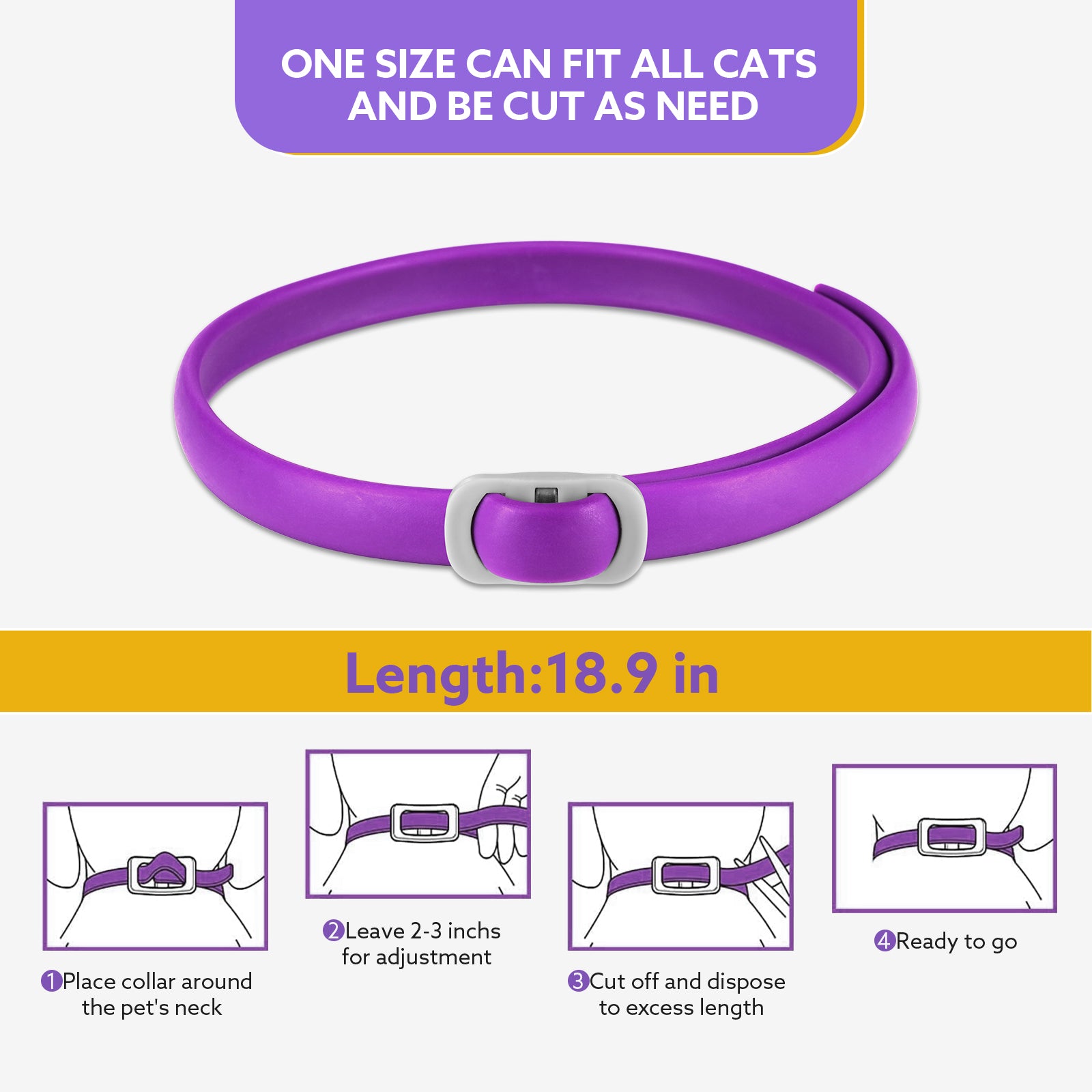 Oimmal Calming Collar for Cats - 2 Packs