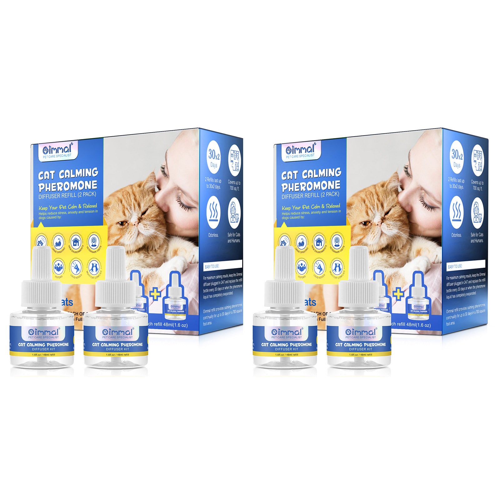 Oimmal Calming Collar for Cats - 2 Packs