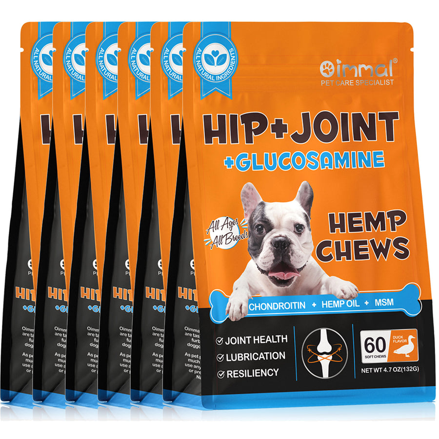 Oimmal Hip and Joint Hemp Soft Chews for Dogs - 5 Packs