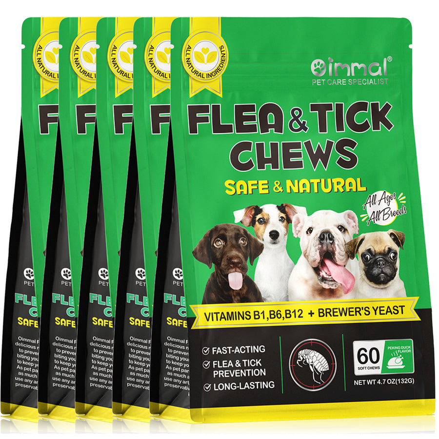 Oimmal Flea & Tick Prevention Soft Chews for Dogs - 5 Packs