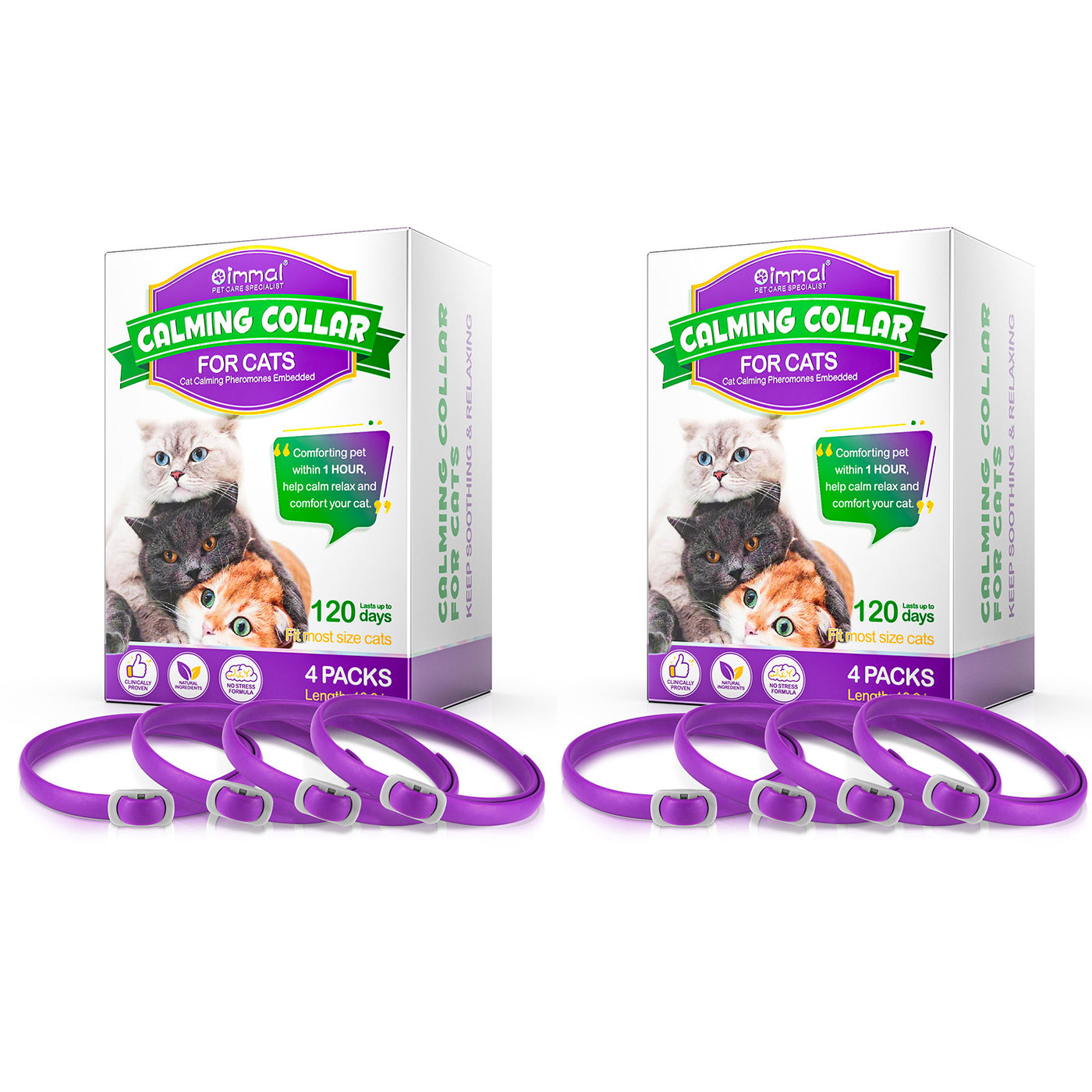 Oimmal Calming Collar for Cats - 2 Packs