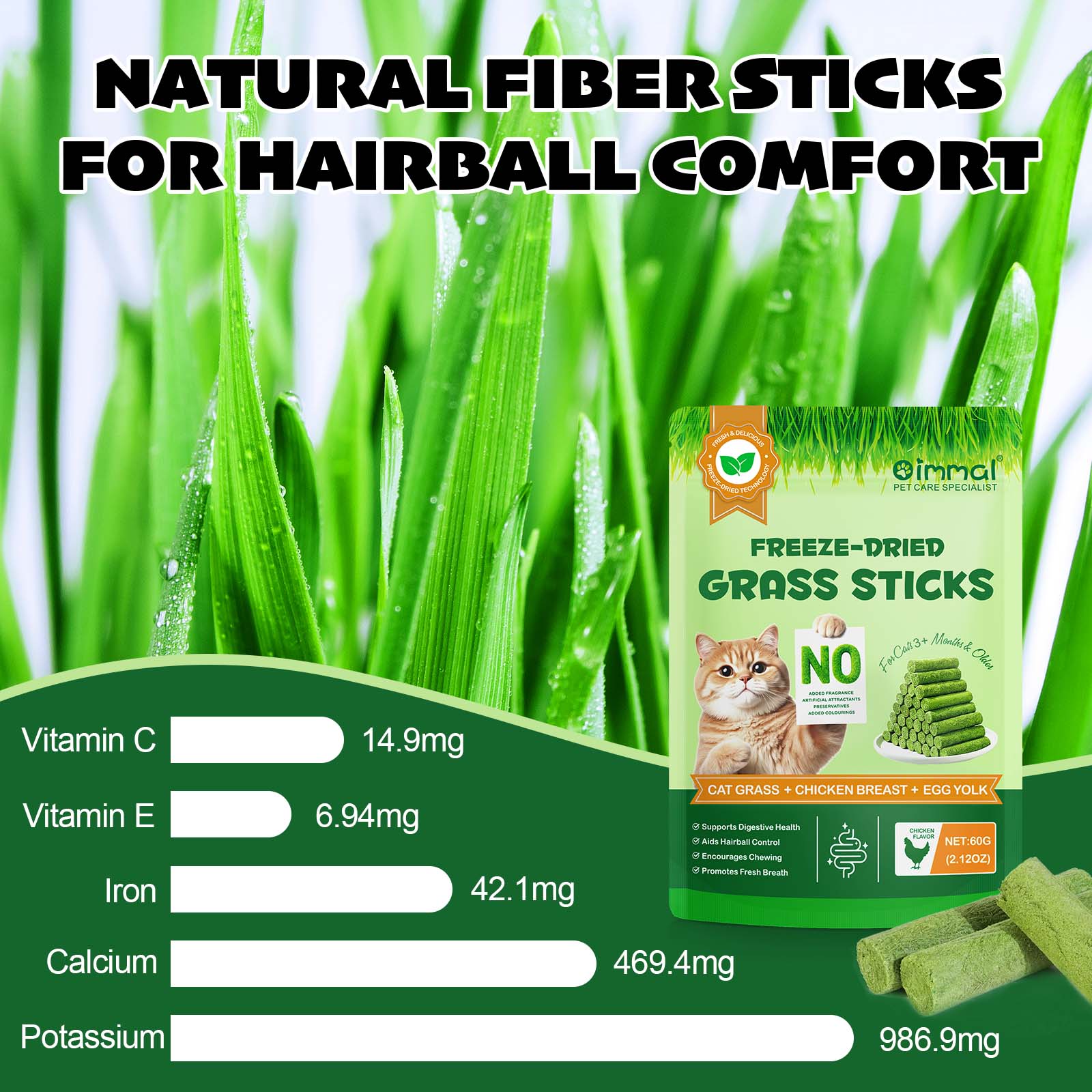 Oimmal Cat Grass Stick 60g - 1Pack