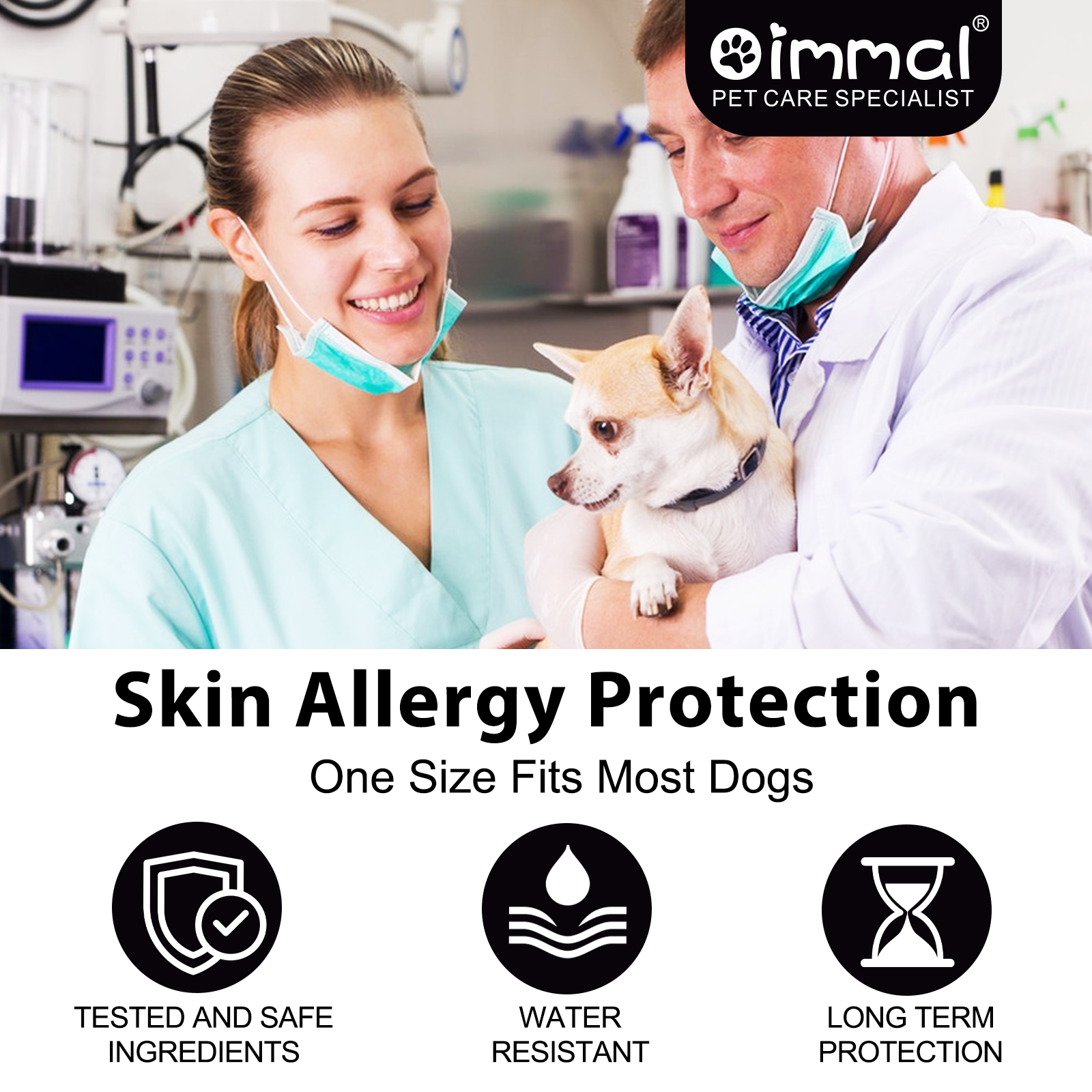 Oimmal Flea & Tick Collar for Dogs (4 Collars) - Black