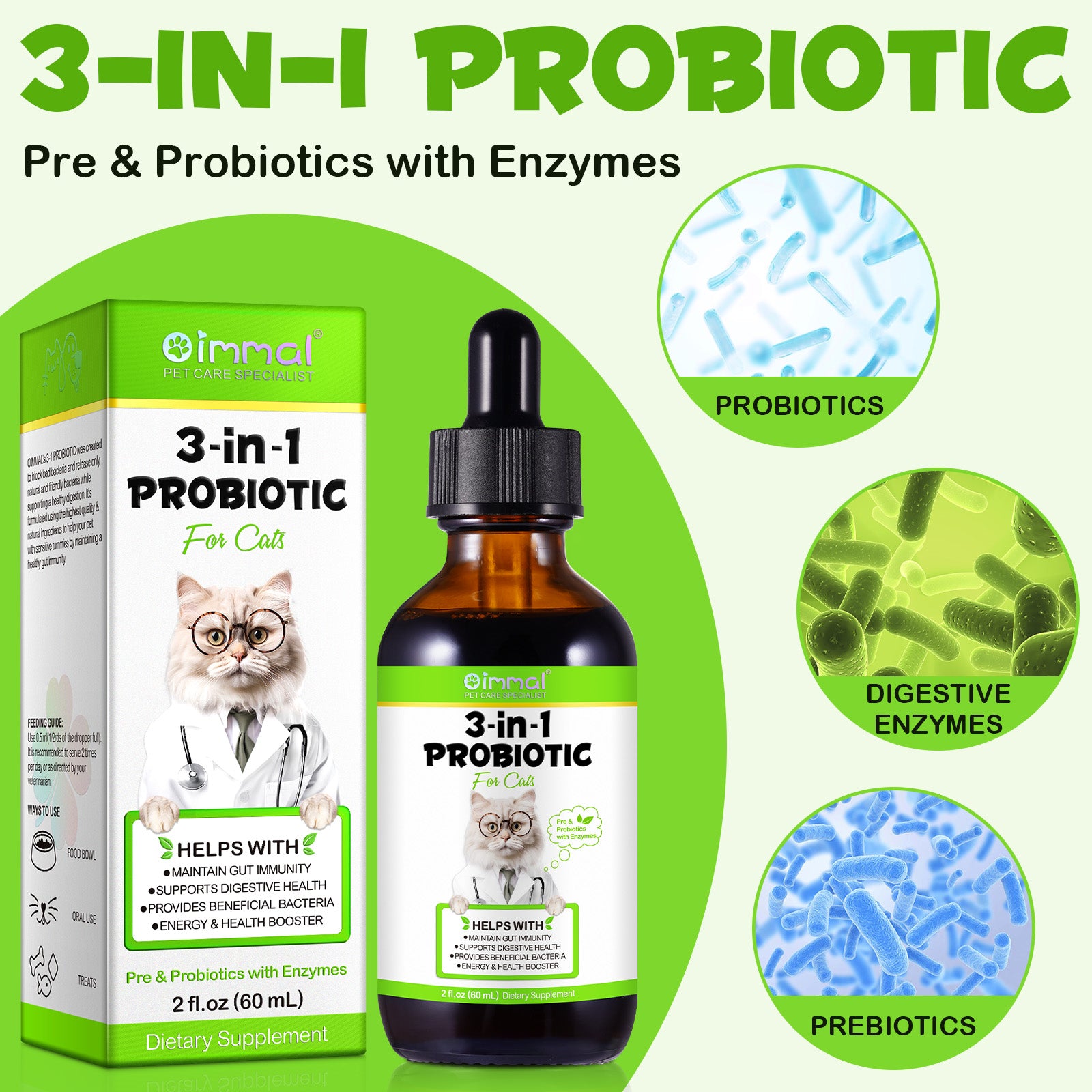 Oimmal Cats 3in1 Probiotic Drops - 1Pack