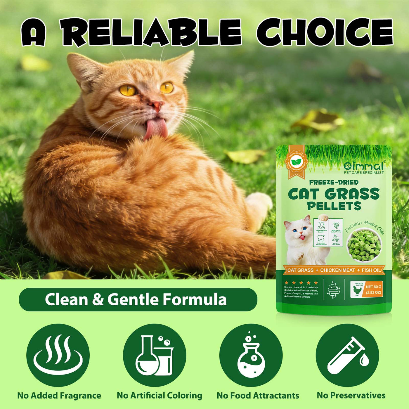 Oimmal Cat Grass Pellets 80g - 1Pack