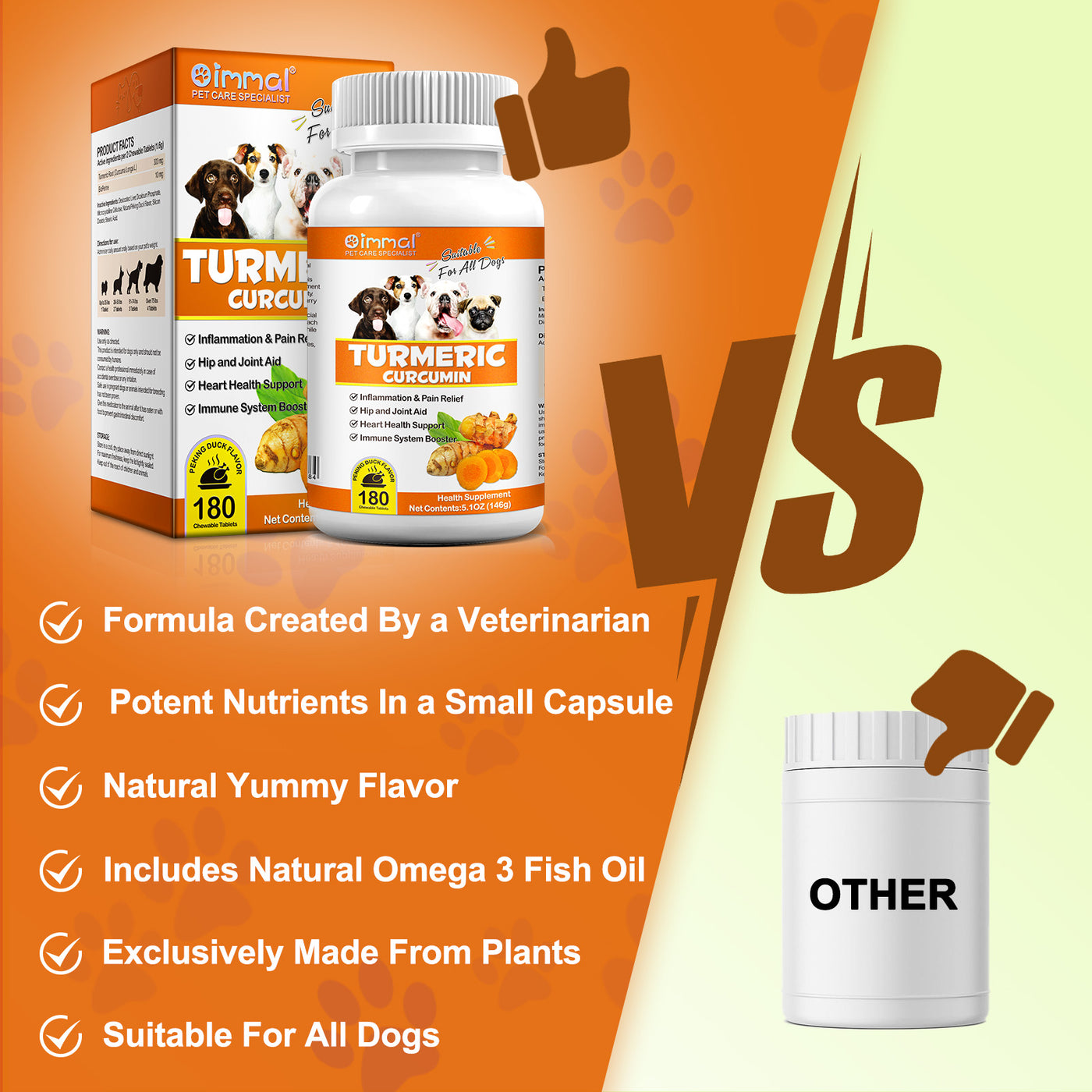 Oimmal Turmeric Curcumin Supplement for Dogs