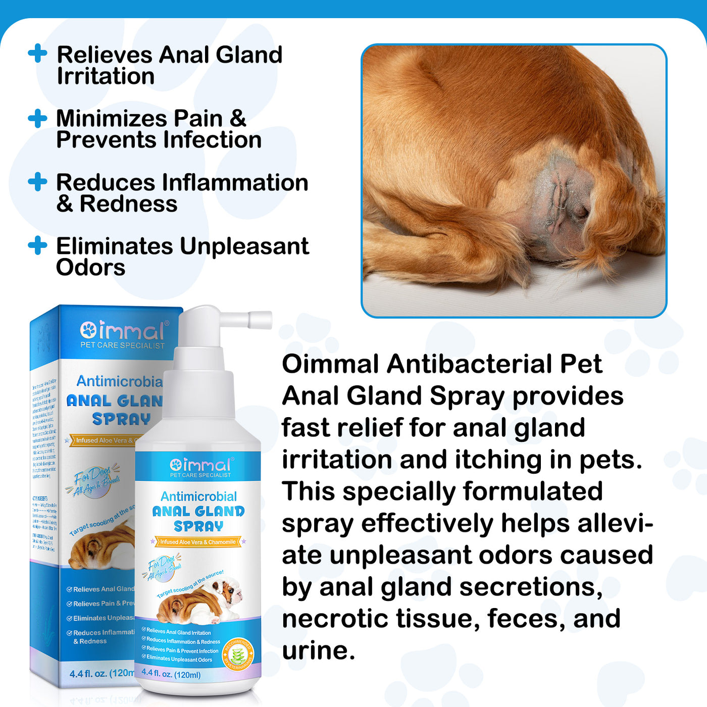 Oimmal Antimicrobial Anal Gland Spray for Dog