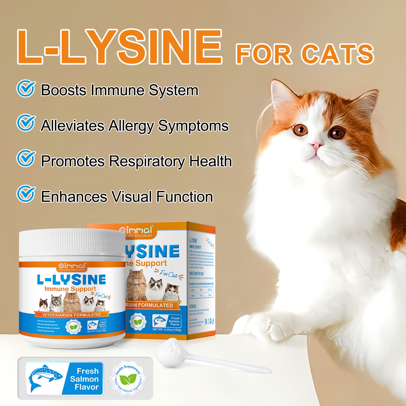 Oimmal L-Lysine Immune Support for Cat