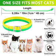 Oimmal Flea & Tick Collar for Cats (4 Collars) - Green&Yellow