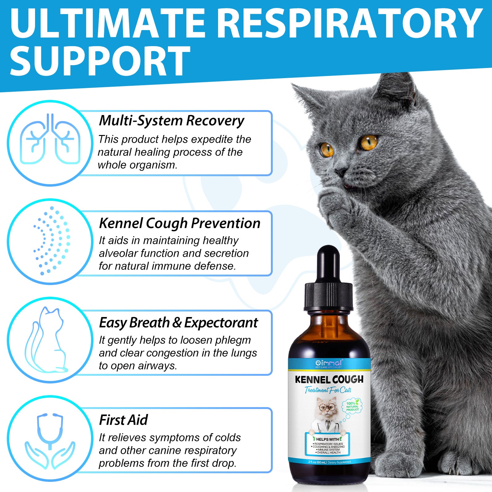 Oimmal Kennel Cough Treatment for Cats - 2Pack