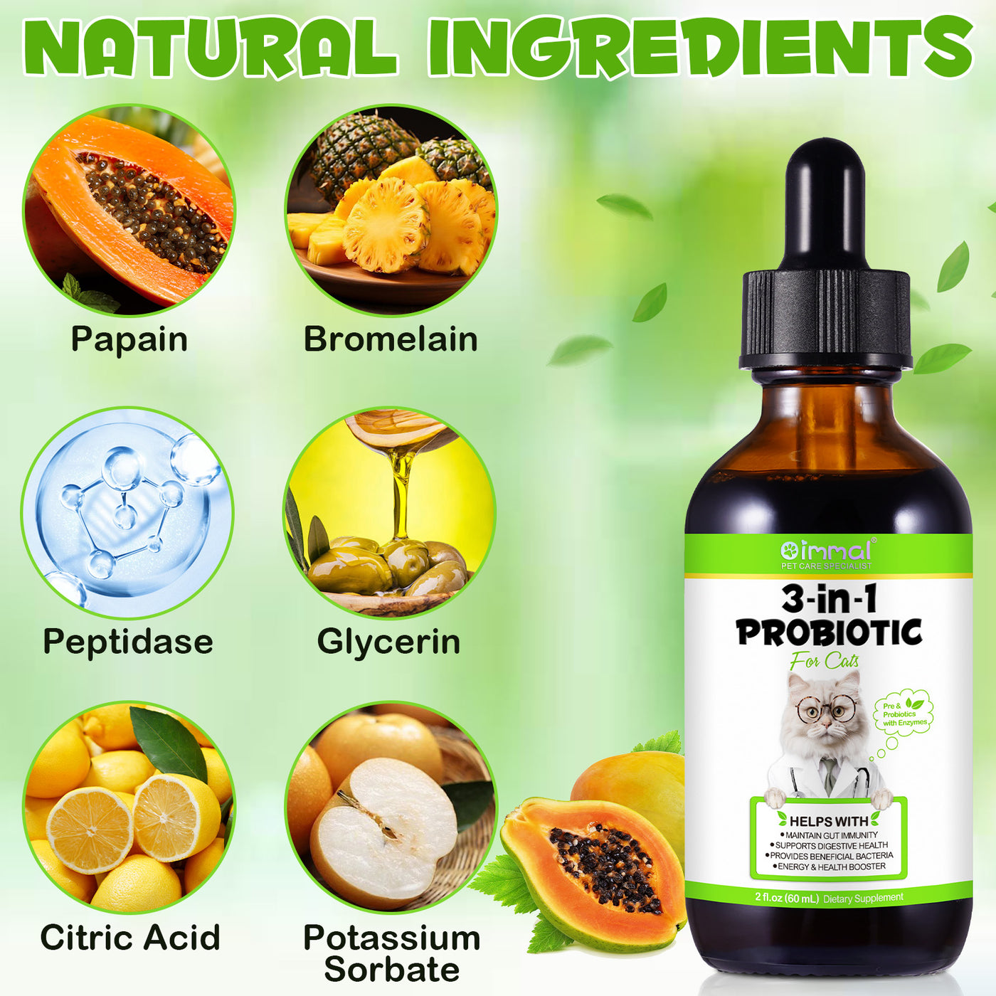 Oimmal Cats 3in1 Probiotic Drops - 1Pack