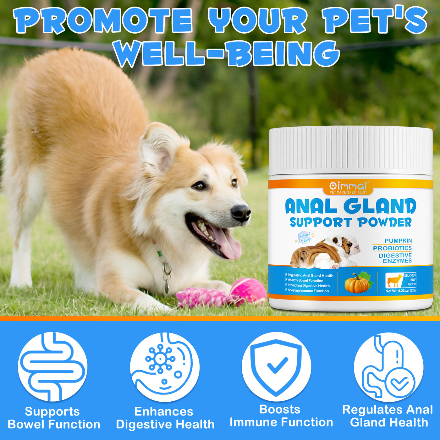 Oimmal Dogs Anal Gland Support Powder 120g