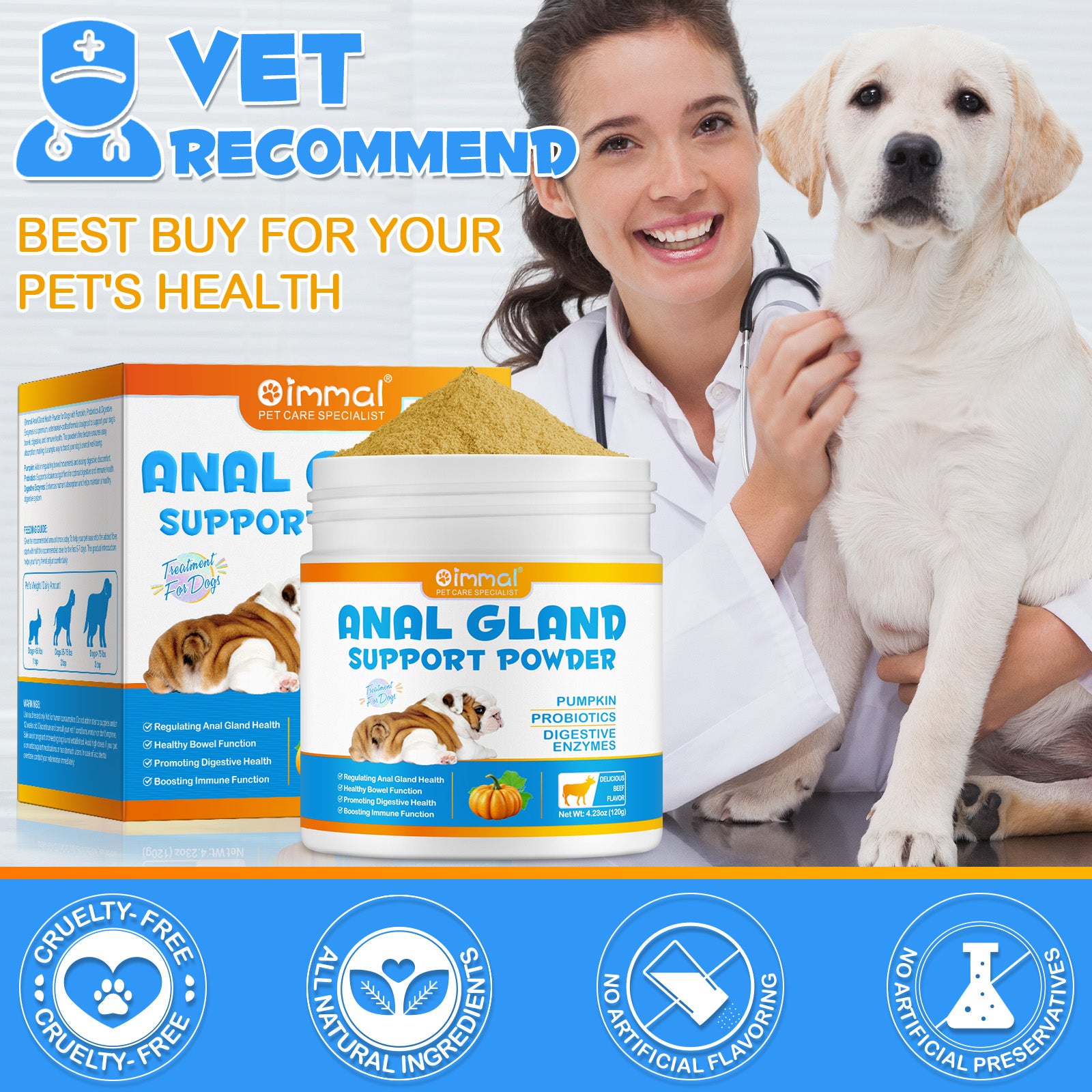 Oimmal Dogs Anal Gland Support Powder 120g