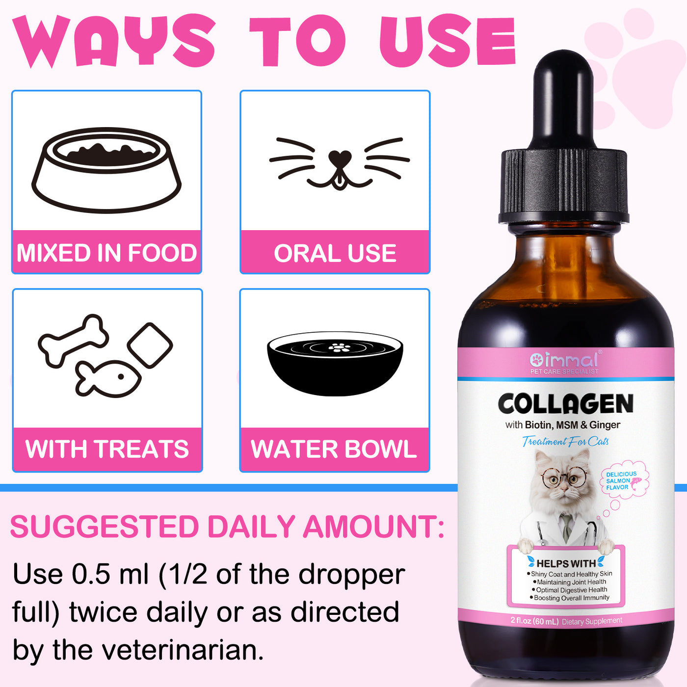 Oimmal Collagen Drops for Cats