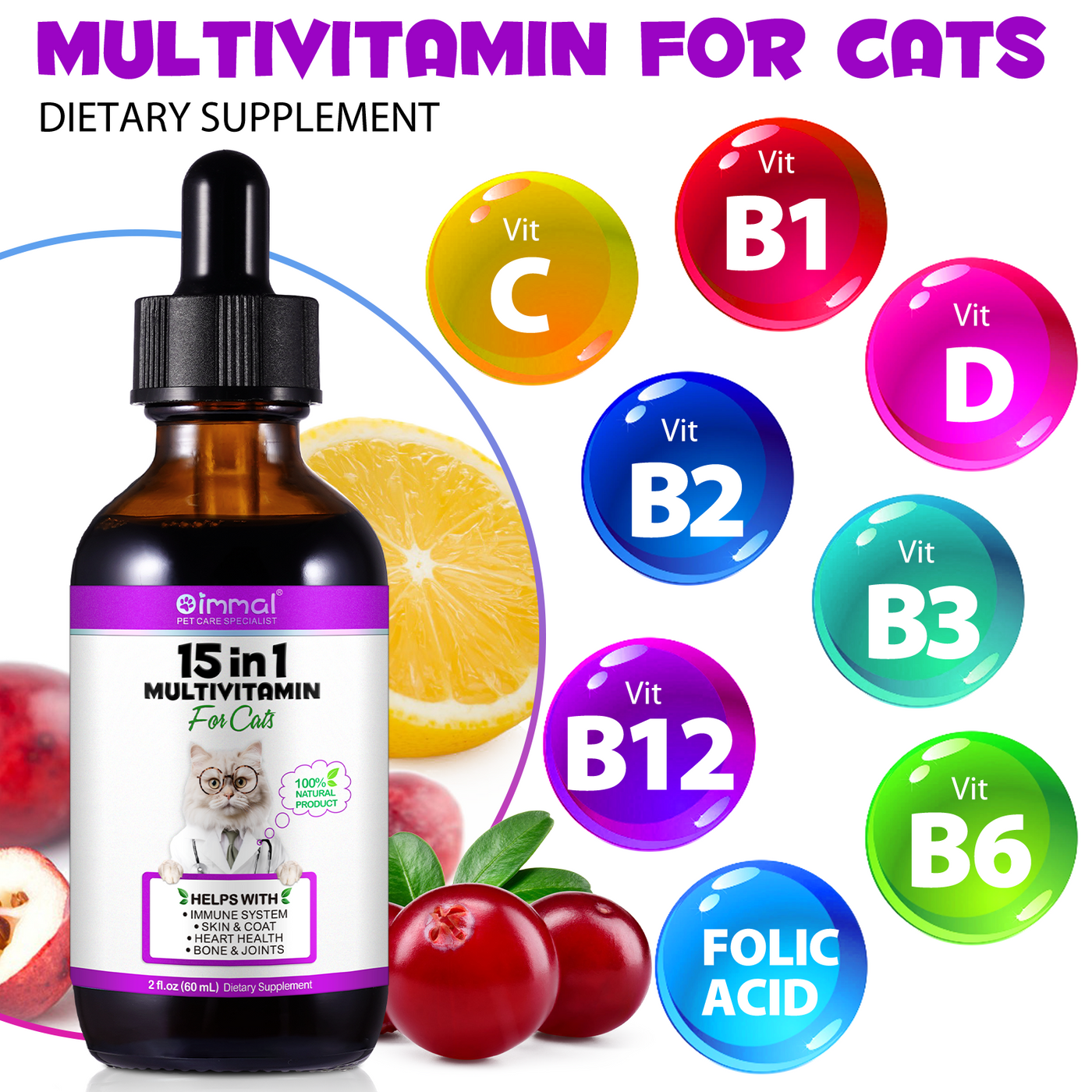 Oimmal 15 in1 Multivitamin Drops for Cat