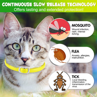 Oimmal Flea & Tick Collar for Cats (4 Collars) - Green&Yellow