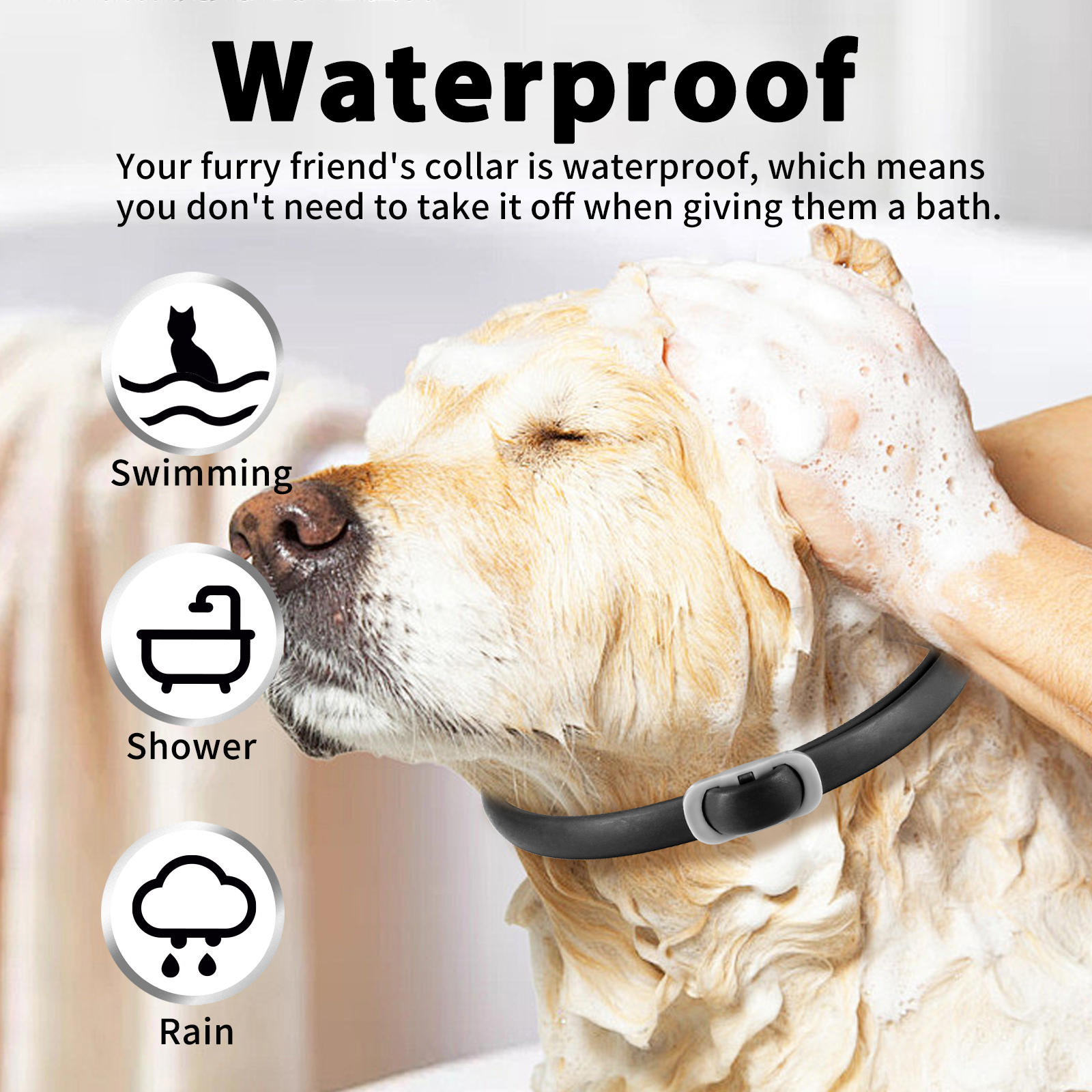 Oimmal Flea & Tick Collar for Dogs (4 Collars) - Black