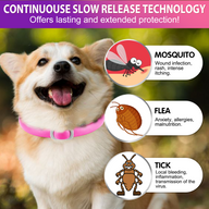 Oimmal Flea & Tick Collar for Dogs (4 Collars) - Pink&Purple