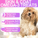 Oimmal 150pcs Dog Skin & Coat Omega Treats - Chicken Flavor 1Pack