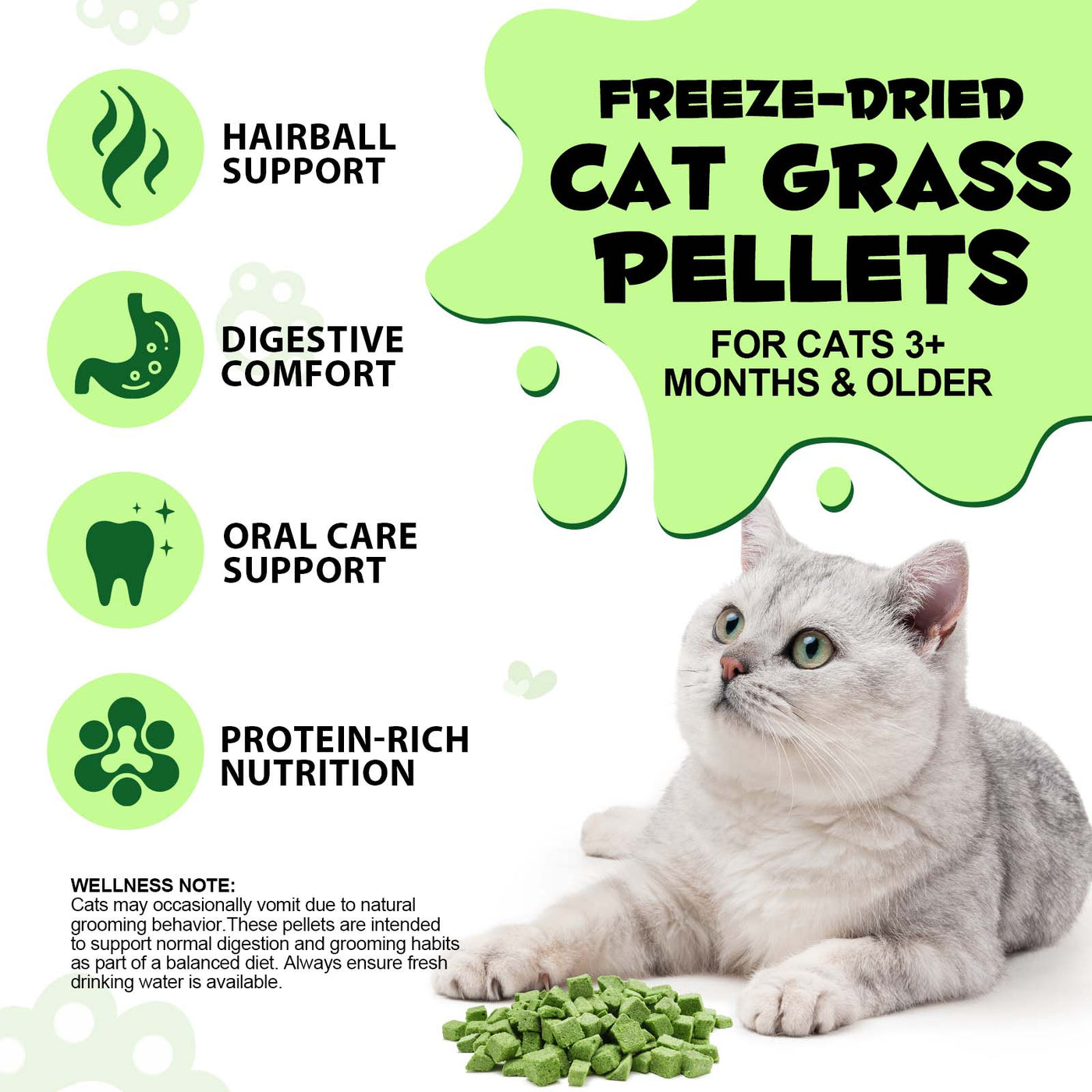 Oimmal Cat Grass Pellets 80g - 1Pack