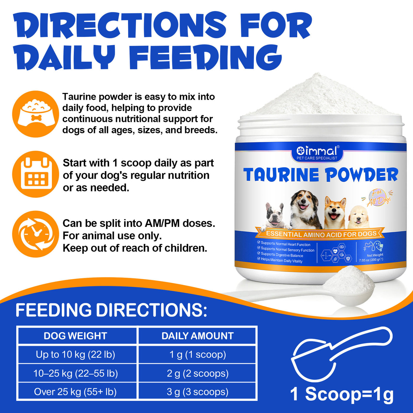 Oimmal Dog Taurine Powder - 1Pack