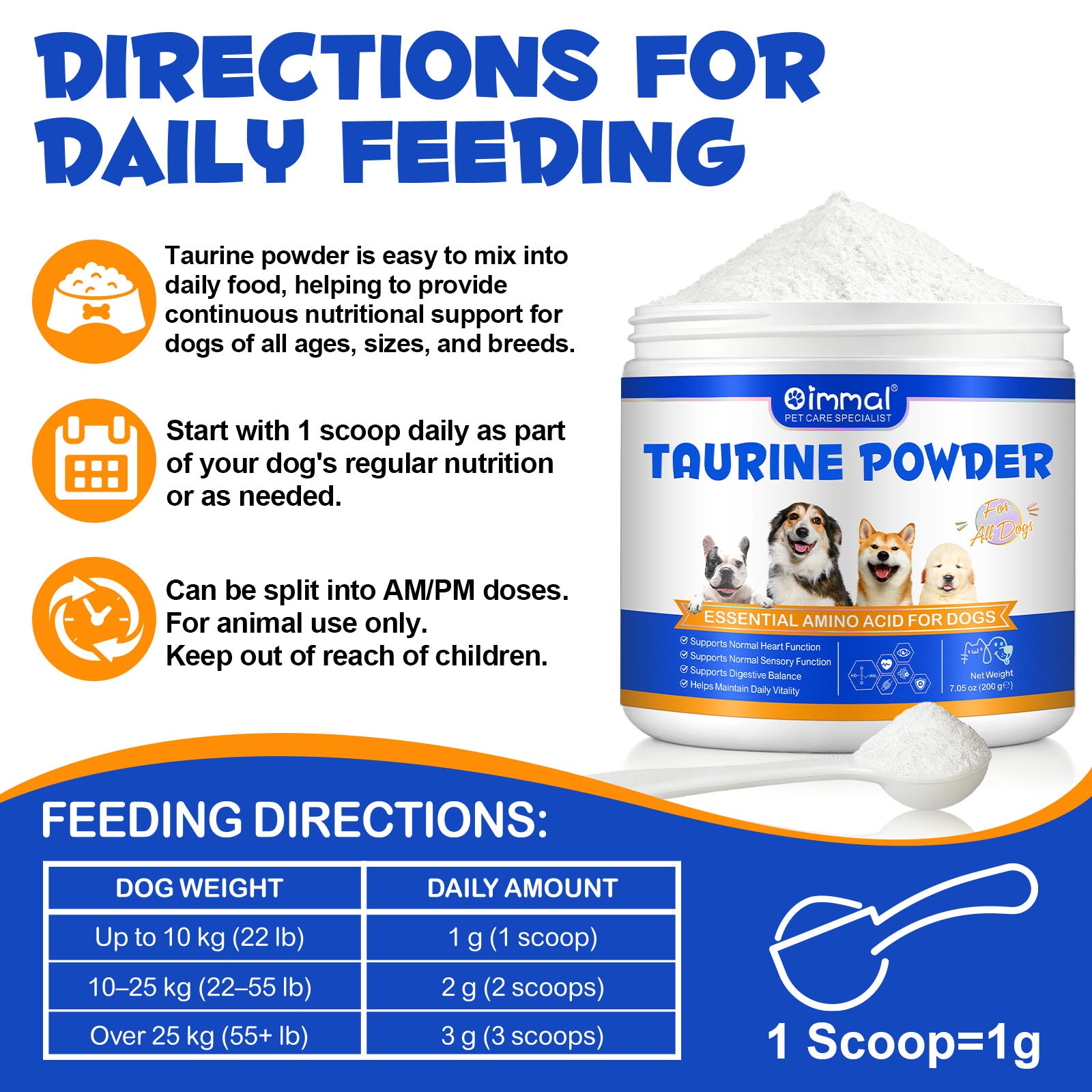 Oimmal Dog Taurine Powder - 1Pack
