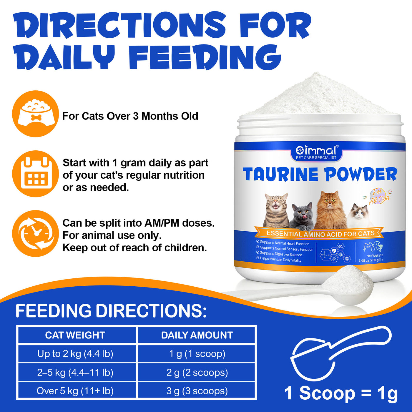 Oimmal Cat Taurine Powder - 1Pack