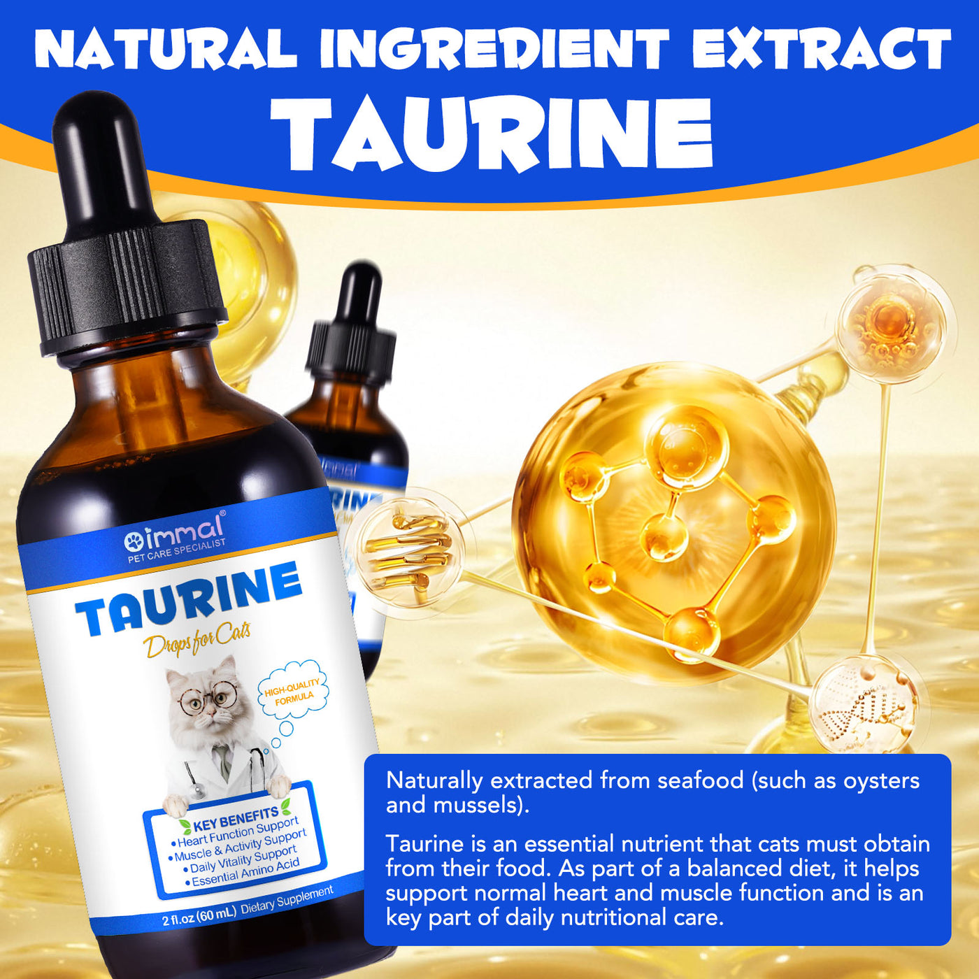 Oimmal Taurine Drops for Cat - 1Pack