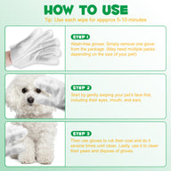 Oimmal Pets Cleaning Gloves Wipes - 8 Pack