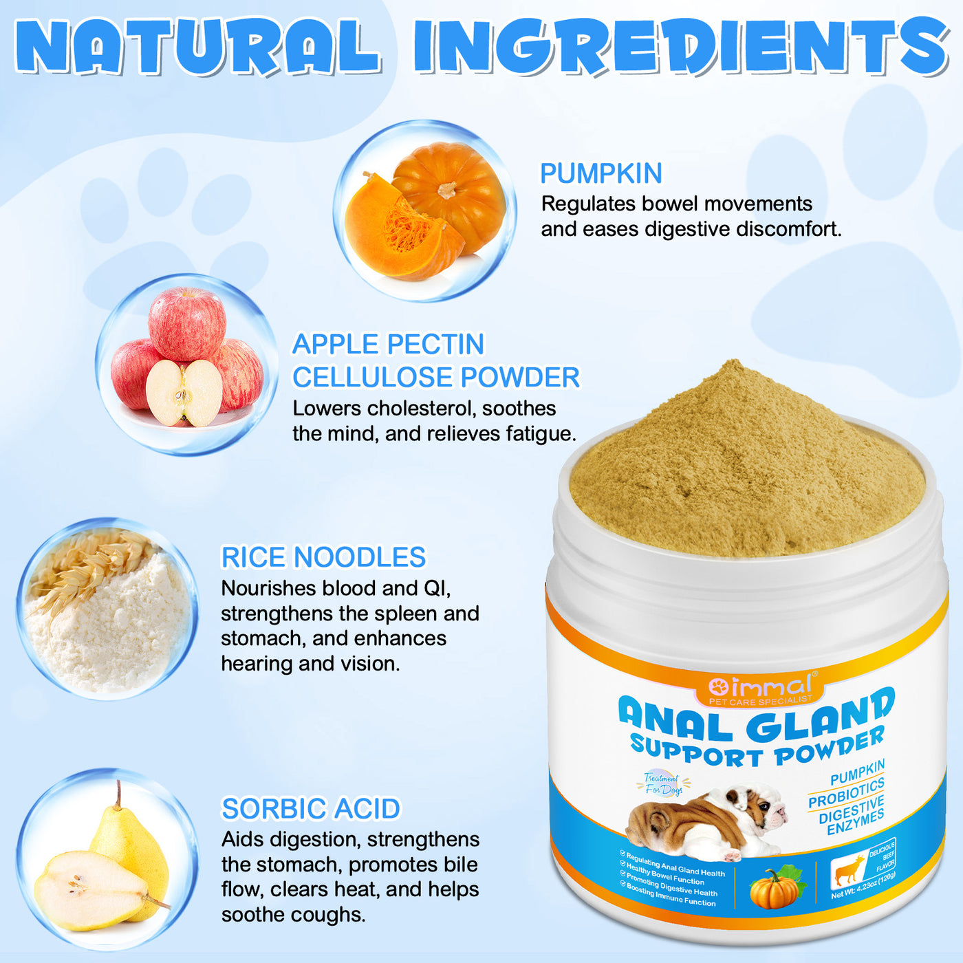 Oimmal Dogs Anal Gland Support Powder 120g