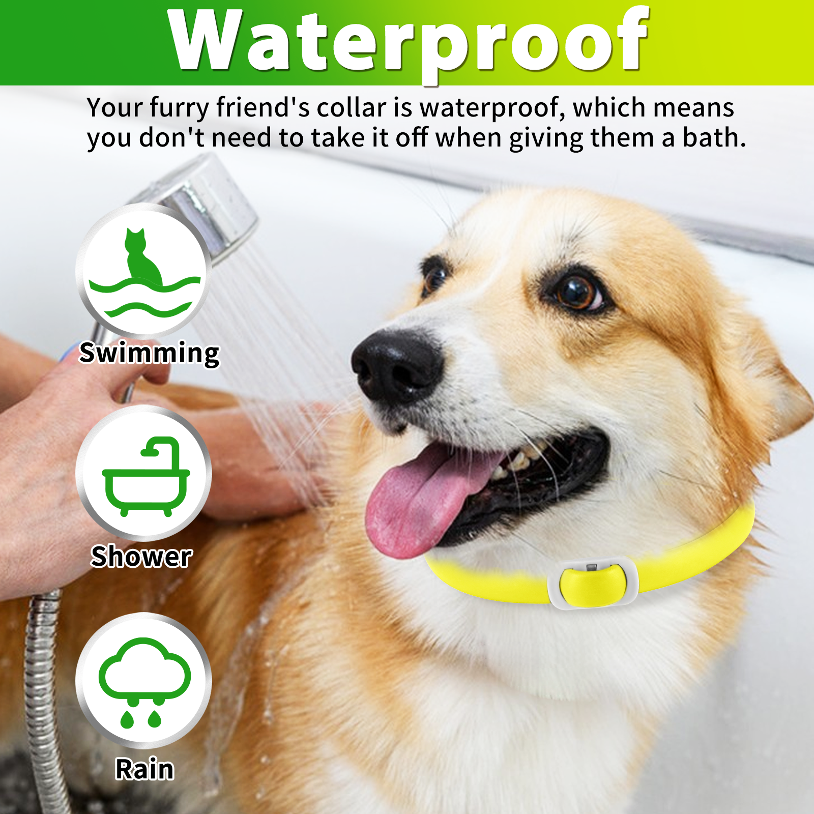 Oimmal Flea & Tick Collar for Dogs (4 Collars) - Green&Yellow