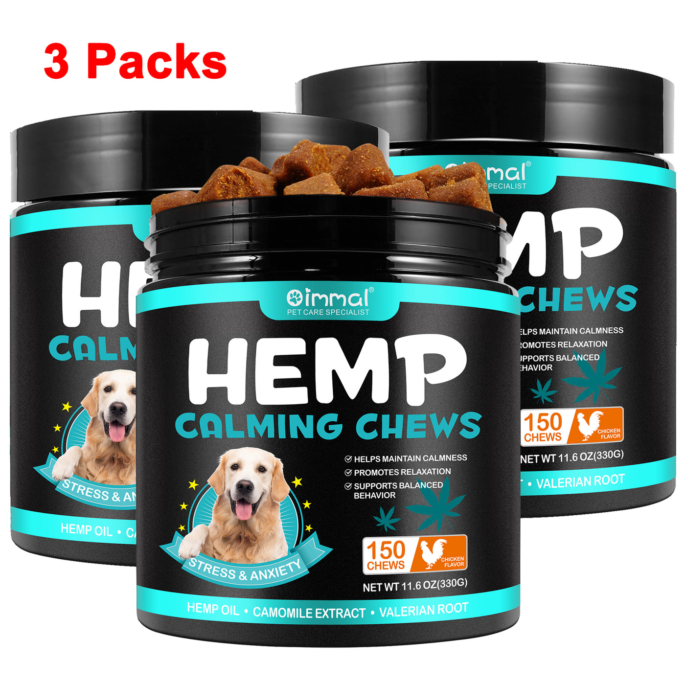 Oimmal Calming Chews for Dogs 150 Count