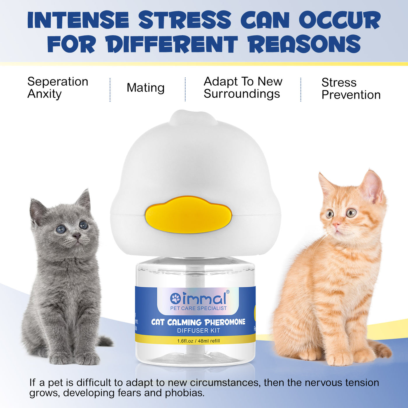 Oimmal Cat Calming Pheromone Diffuser Kit - 4 Bottles