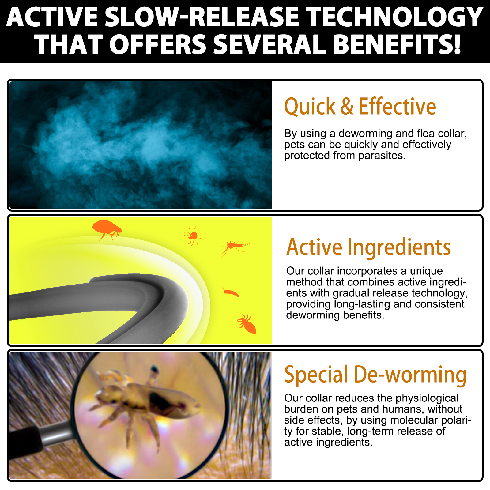 Oimmal Flea & Tick Collar for Dogs (4 Collars) - Black