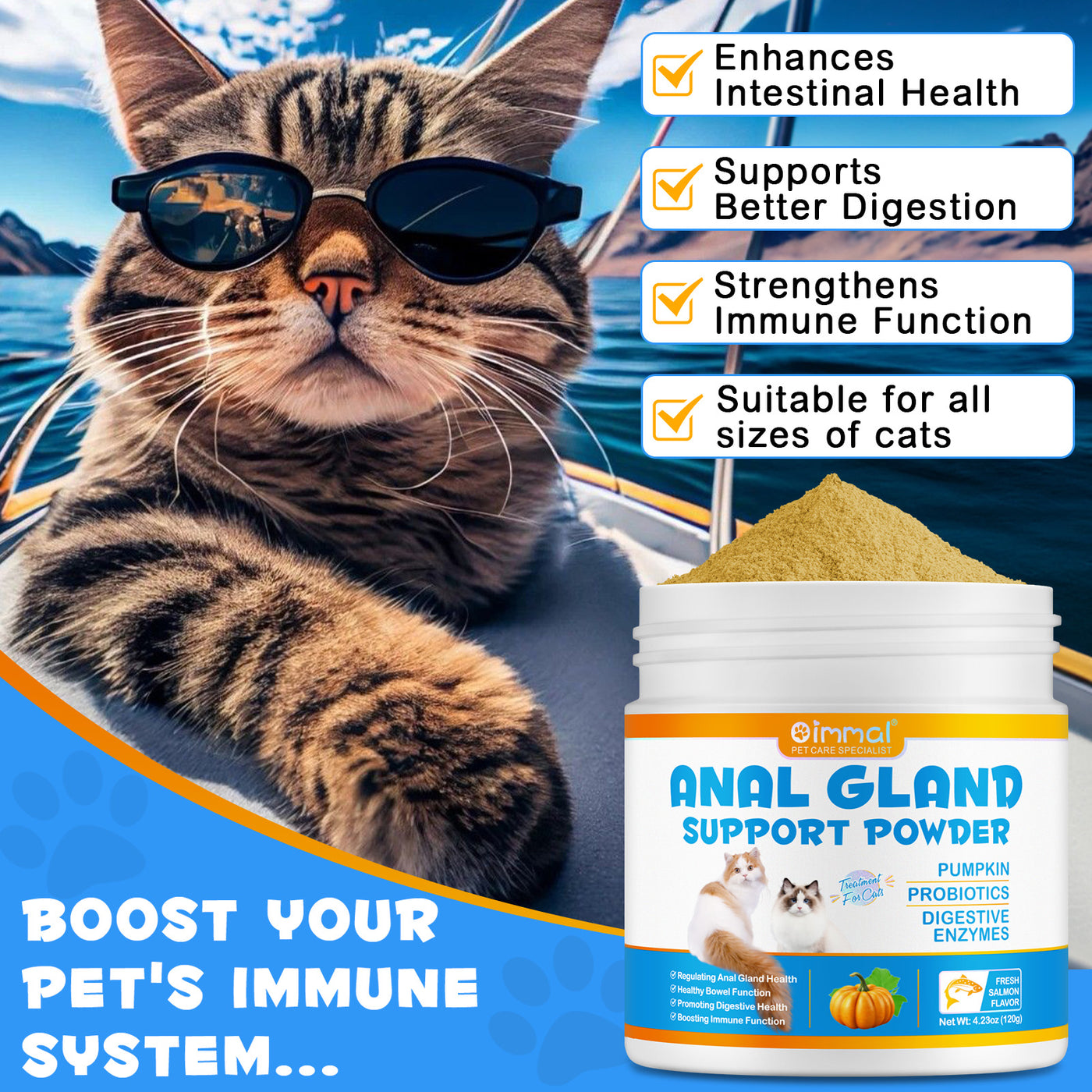 Oimmal Cats Anal Gland Support Powder 120g