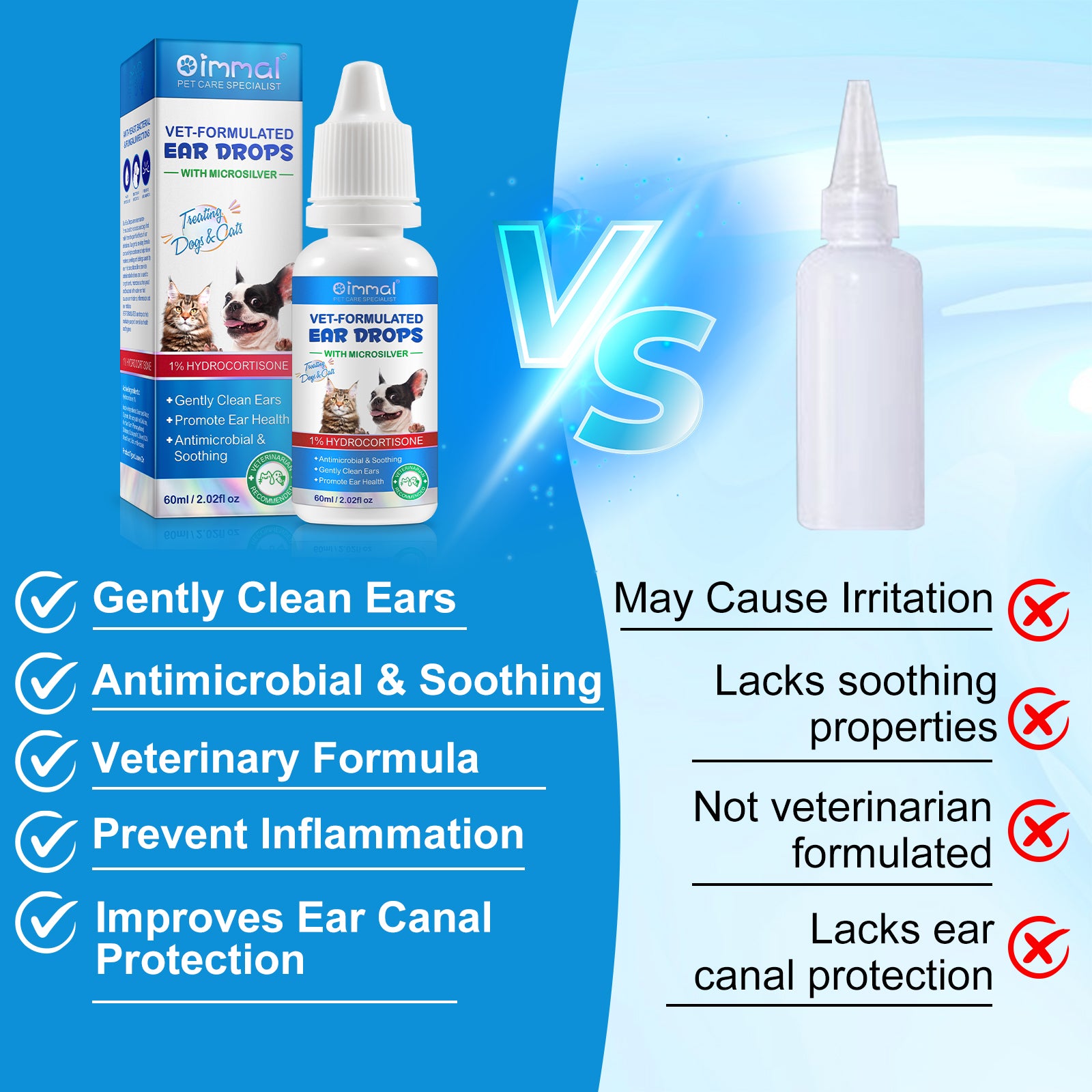 Oimmal Pets Ear Drops 60ml - 2Pack