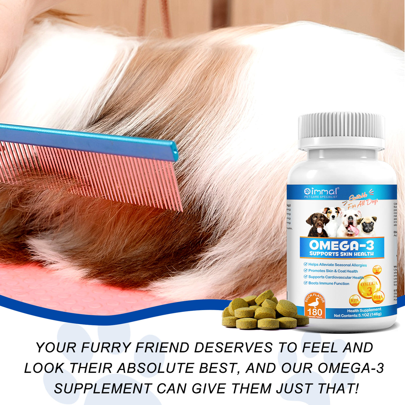 Oimmal Omega-3 Supplement for Dogs - 2 Packs