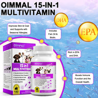 Oimmal 15-IN-1 Multivitamins Supplement for Dogs - 2 Packs