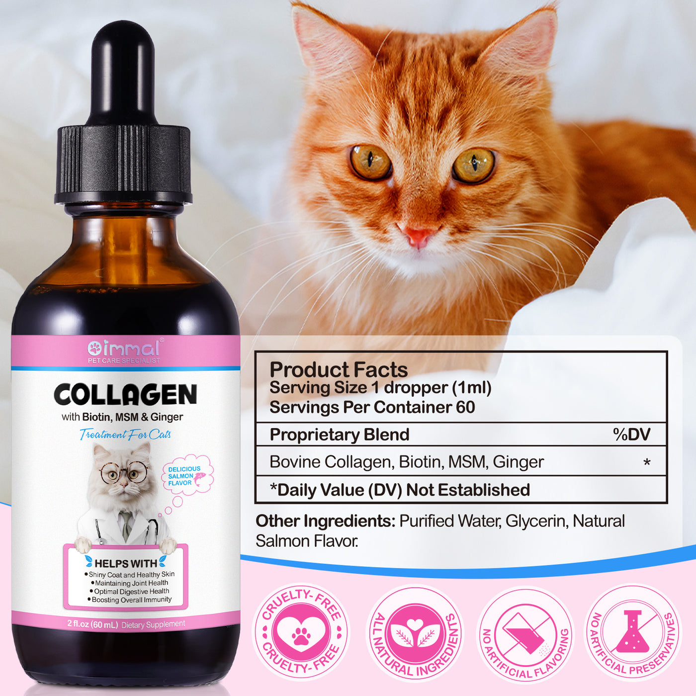 Oimmal Collagen Drops for Cats - 2Pack