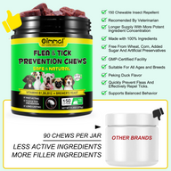Oimmal 150pcs Dog Flea & Tick Chews (Peking Duck Flavor) - 3Pack