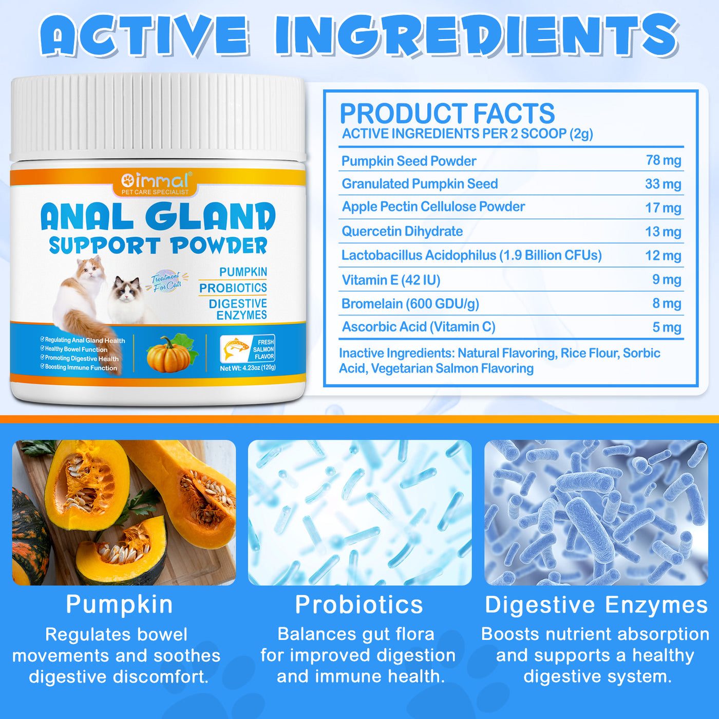 Oimmal Cats Anal Gland Support Powder 120g