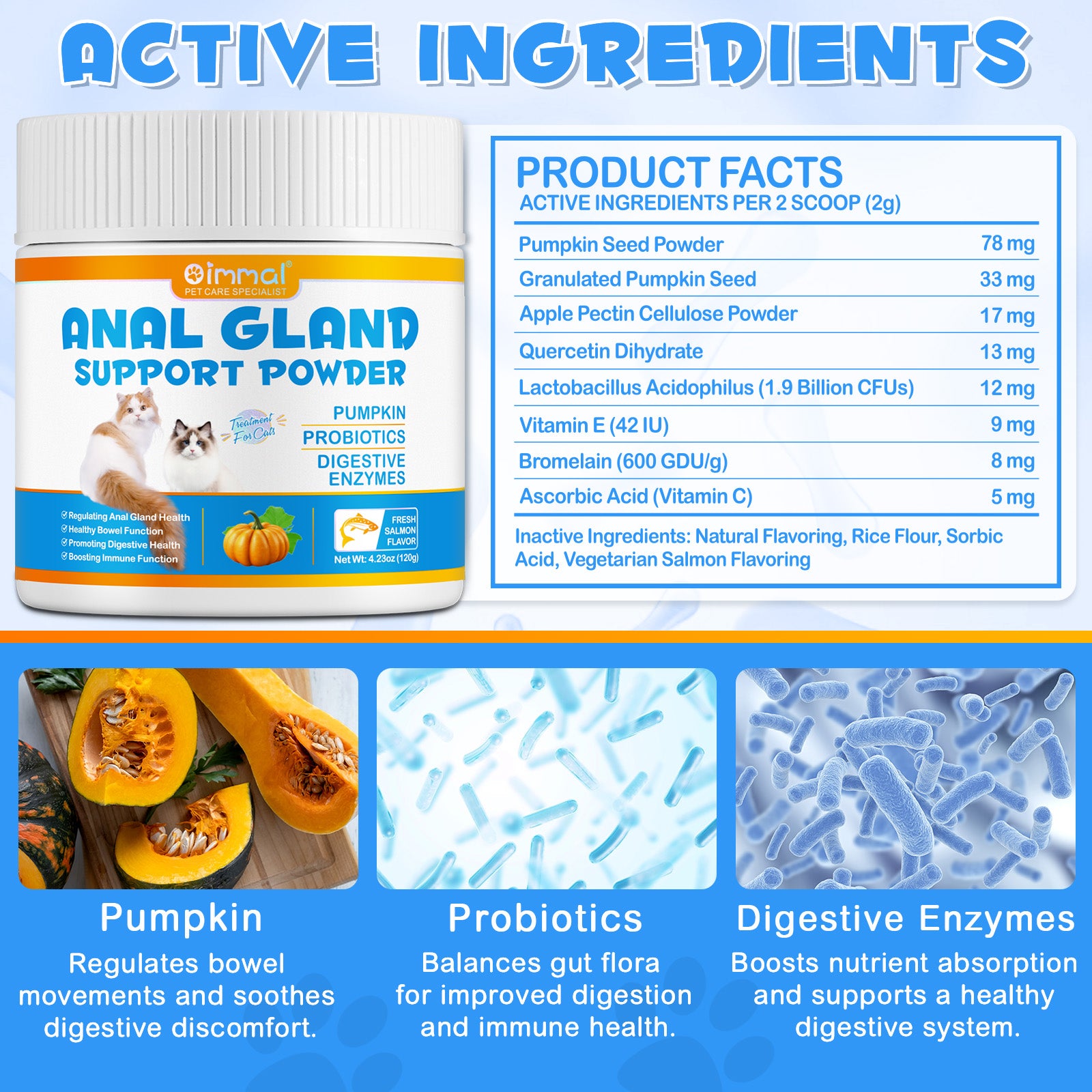 Oimmal Cats Anal Gland Support Powder 120g