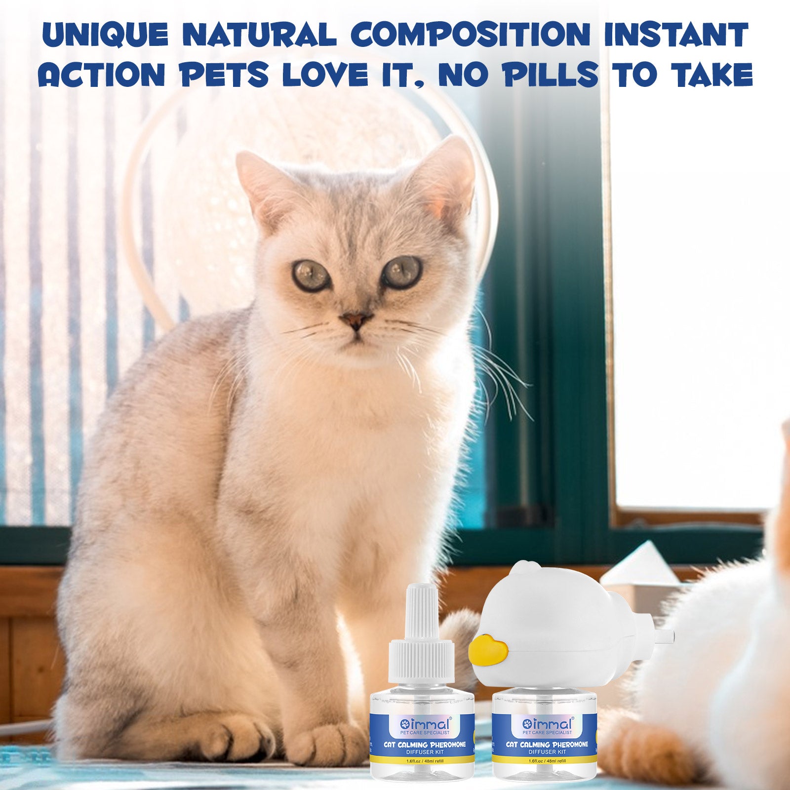 Oimmal Cat Calming Pheromone Diffuser Kit - 4 Bottles