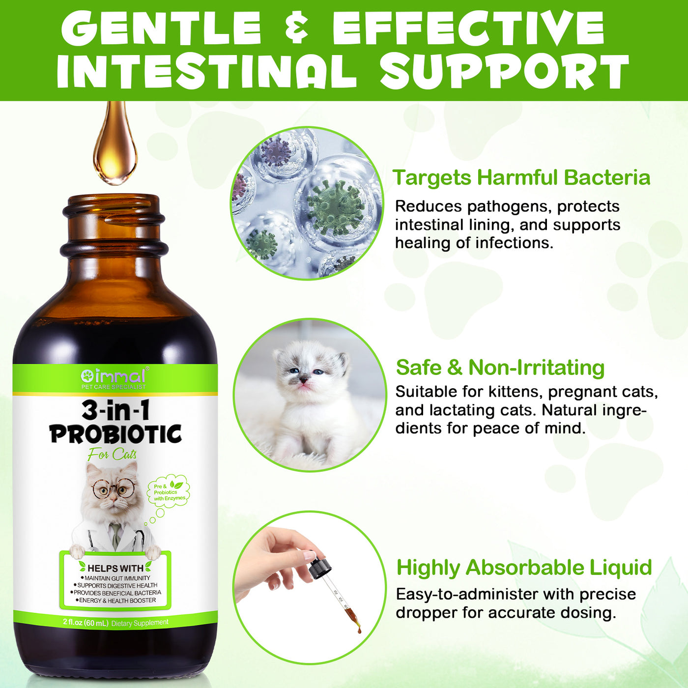 Oimmal Cats 3in1 Probiotic Drops - 1Pack
