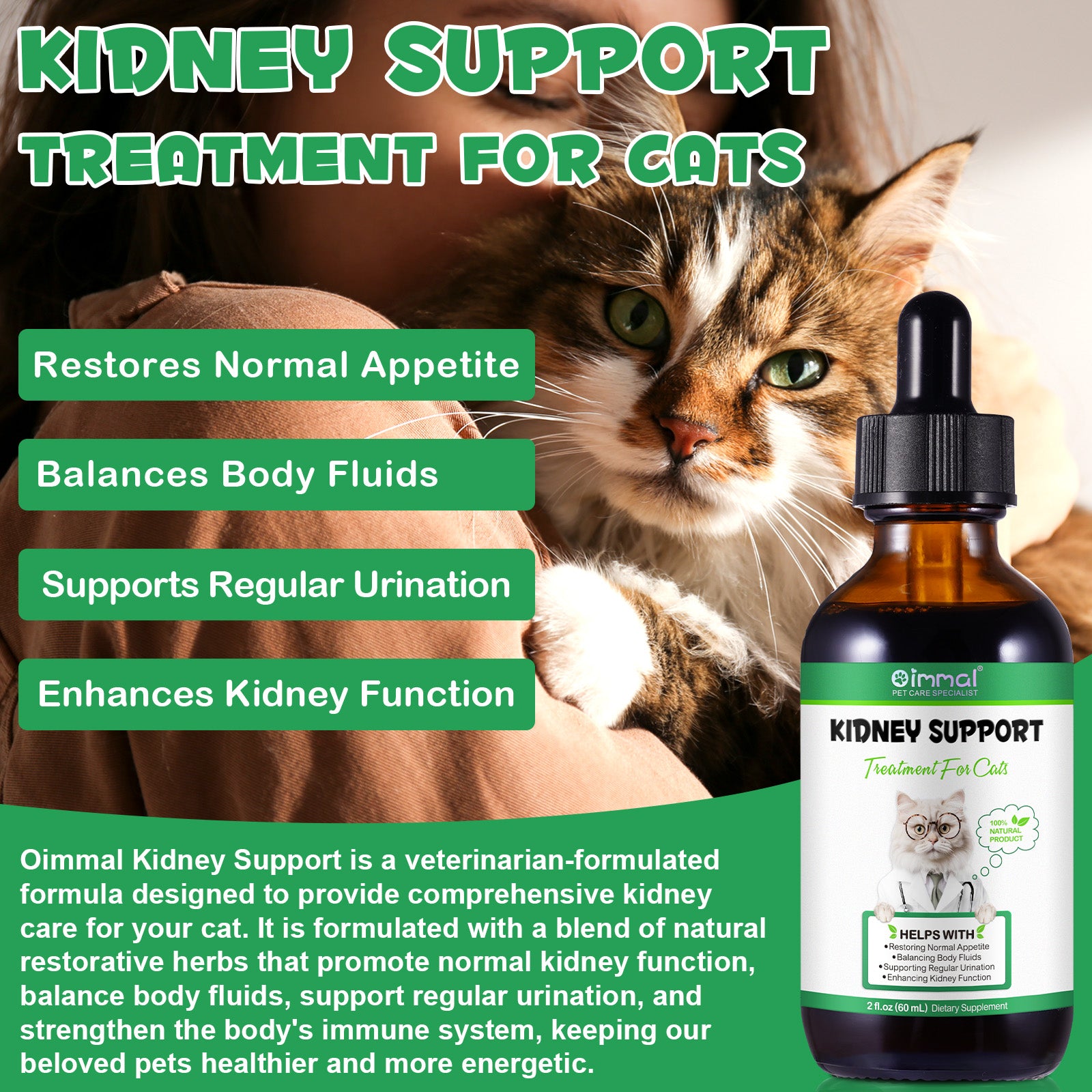Oimmal Kidney Support for Cats - 2Pack