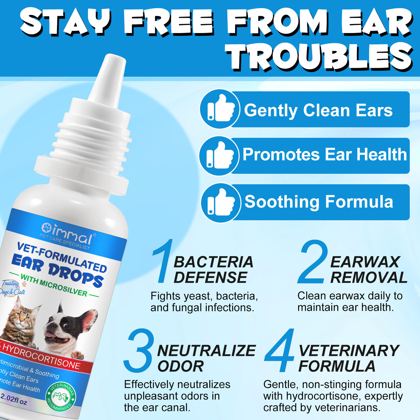 Oimmal Pets Ear Drops 60ml - 2Pack