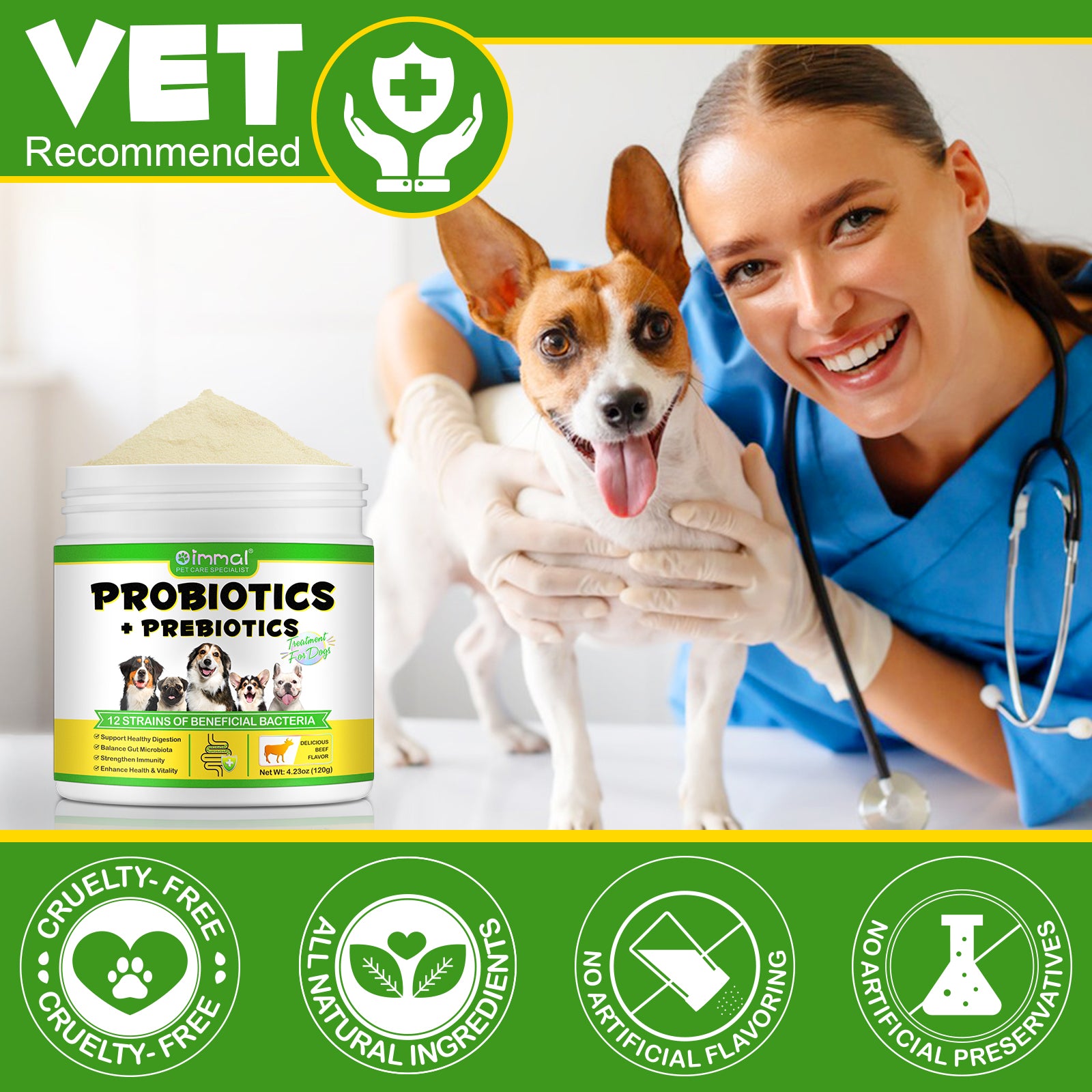 Oimmal Dog Probiotics Powder 120g - 2Pack