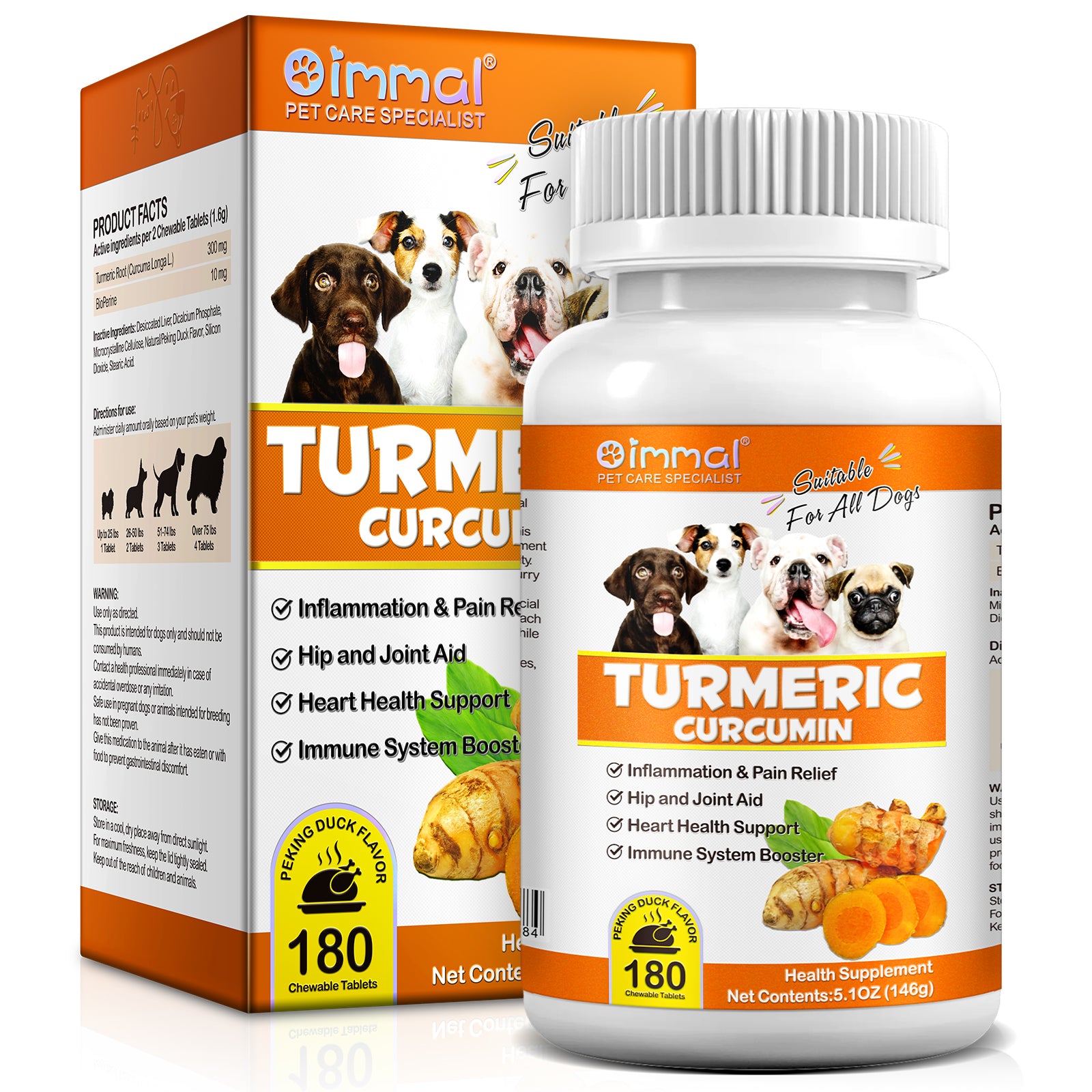 Oimmal Turmeric Curcumin Supplement for Dogs