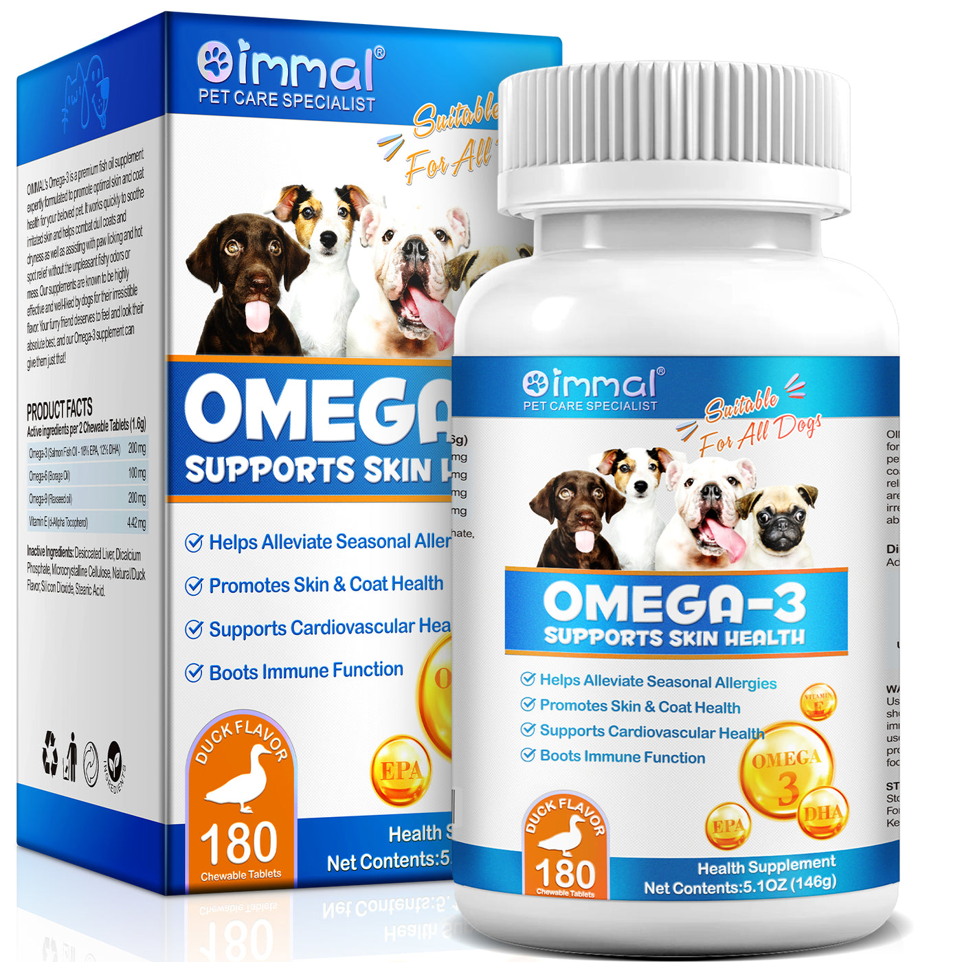 Oimmal Omega-3 Supplement for Dogs - 2 Packs